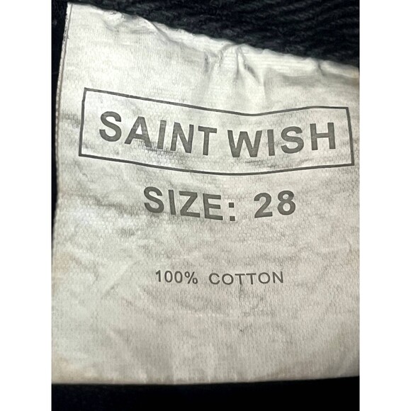 Saint Wish Cropped Cut Off Jean Shorts Black Size 28 Frayed Hem Closet Staple - Picture 7 of 10